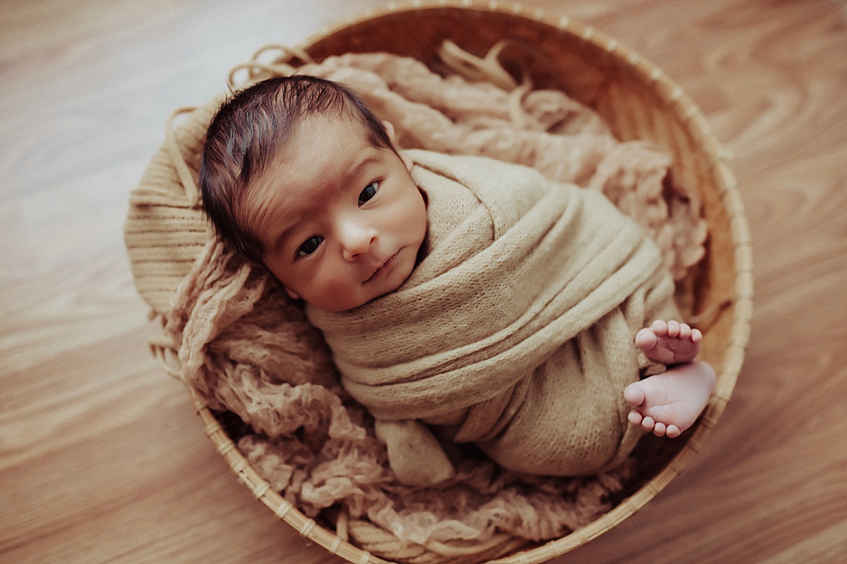 Newborn baby boy in yakima Washington photo studio.